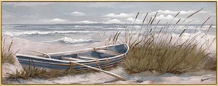 Pikturë në kanavacë Barcu me kornizë, shumëngjyrëshe, 150x3.5x60cm