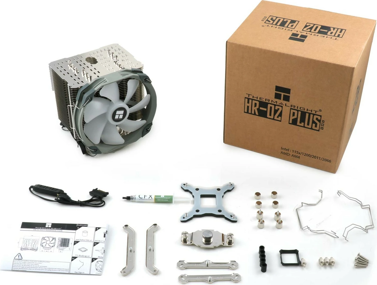 Kasë Thermalright HR-02 Plus, 14cm, LED, për procesor, argjend/e bardhë