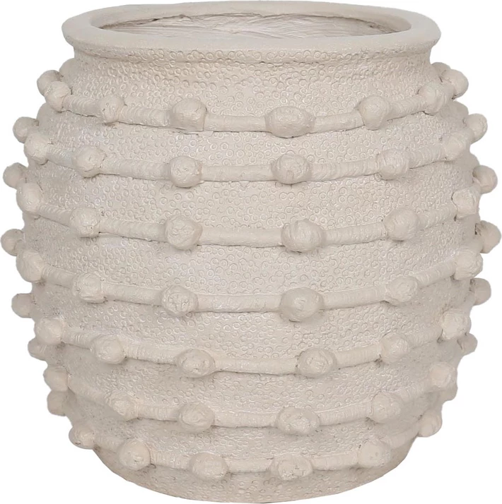 Vazo dekorative NISYROS, MgO, bezhë, 37x37x37 cm