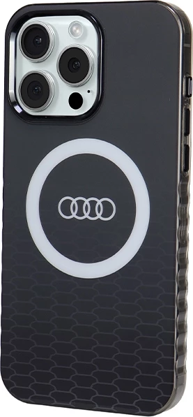 Mbështjellës Audi IML Big Logo MagSafe për iPhone 15 Pro Max, zi