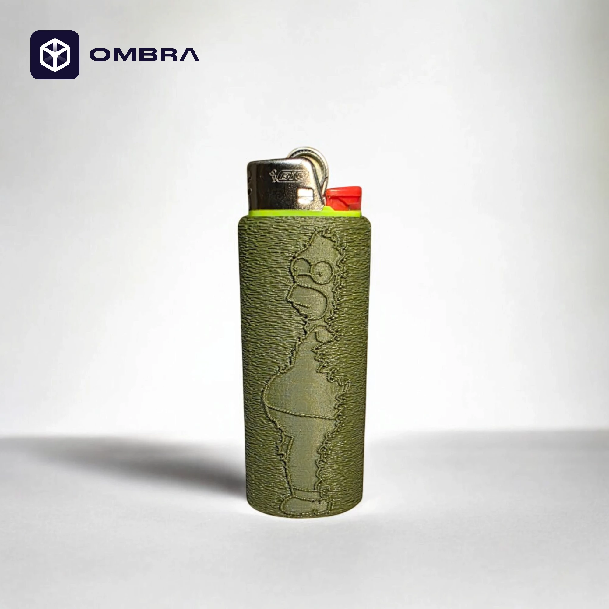 Mbajtëse për çakmak, dizajni SIMPSON "Simpson Bic Case", e gjelbërt