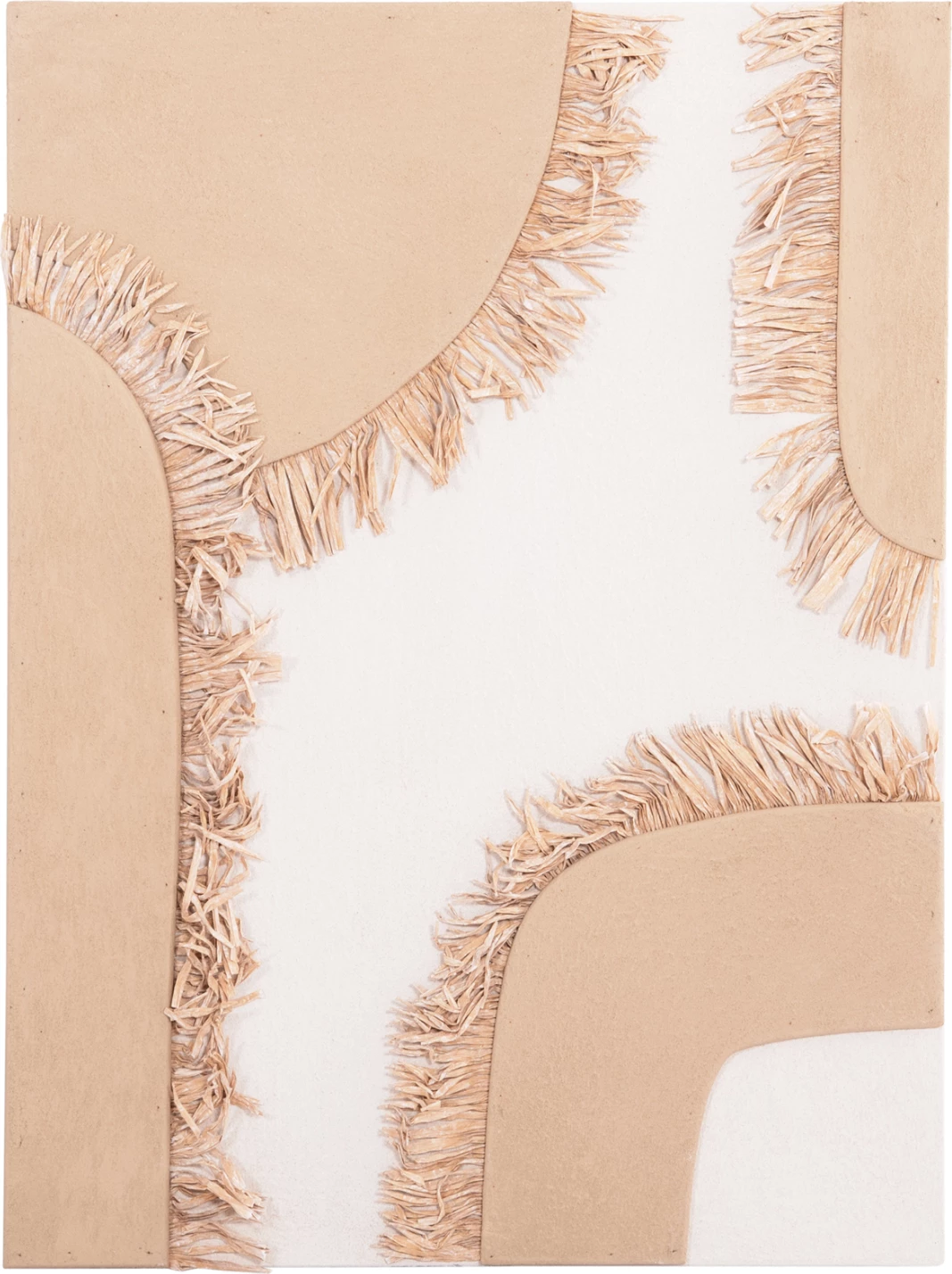 Panel dekorativ për mur, seri Santorini, FH4533, MDF, ngjyrë e bardhë-kafe, dekor beixh, 60x4.5x80 cm