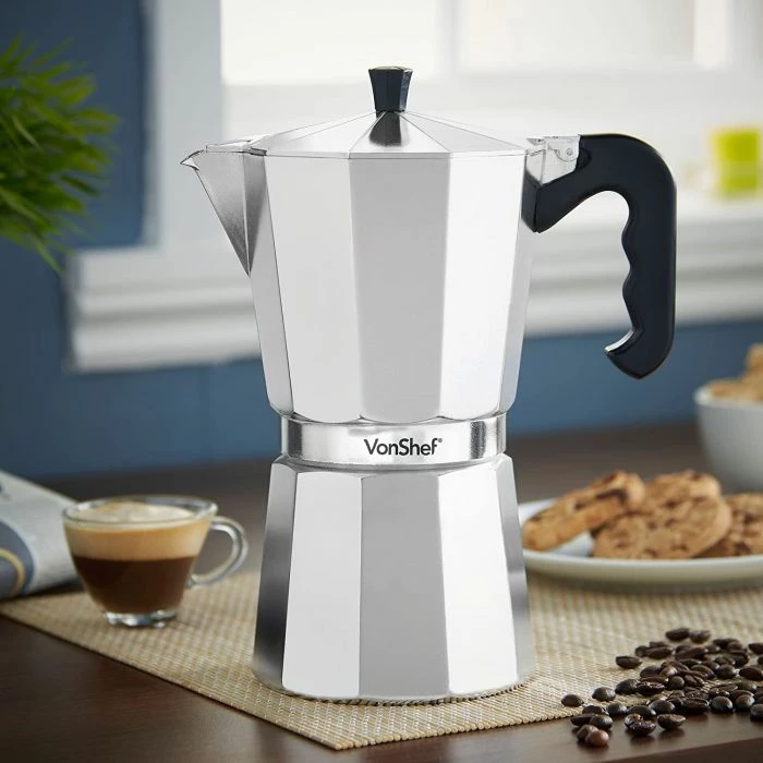 Aparat espresso (moka) Vonshef 1000144 600 ml 12 filxhana alumin, argjendi/zi