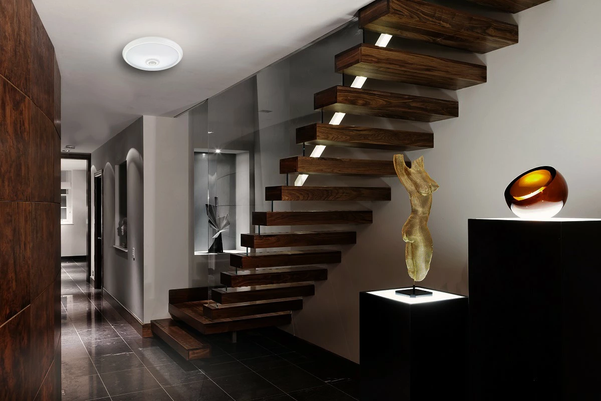 Llambë tavani LED Maclean MCE131, 12W, me sensor lëvizjeje PIR, Bardhë