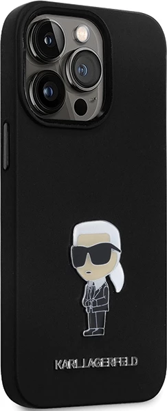 Mbështjellës Karl Lagerfeld KLHCP14LSMHKNPK për iPhone 14 Pro, silikon, i zi
