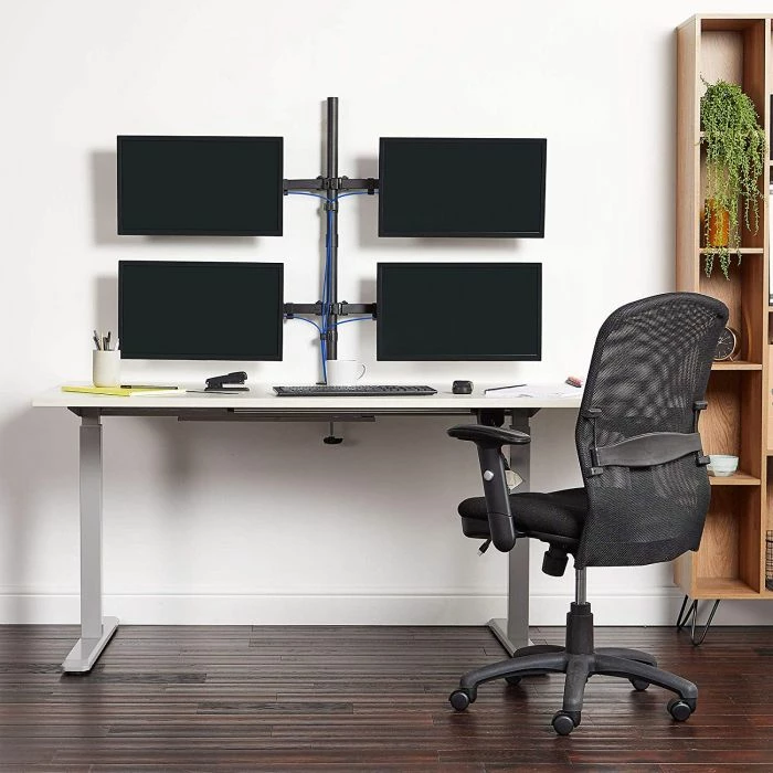 Mbajtës desktop për 4 monitorë VONHAUS 3000113 deri 32", VESA 75x75/100x100, 8 kg për ekran, i zi, set për 4 monitorë