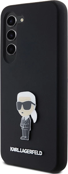 Mbështjellës Karl Lagerfeld Silicone Ikonik Metal Pin për Samsung Galaxy S23+, i zi