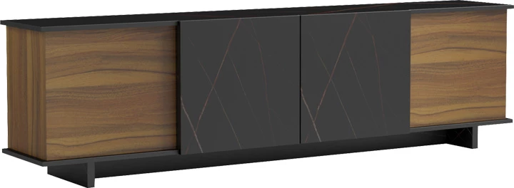 Bufe Zafore, ngjyrë arre, mermer i zi, 180x33x50cm