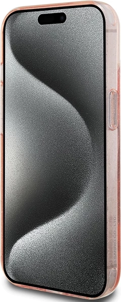 Mbështjellës Hello Kitty Ring Stand Glitter Electrop Logo MagSafe për iPhone 15 Pro Max, Rozë