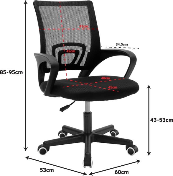 Karrige për zyre Berto II, e zezë