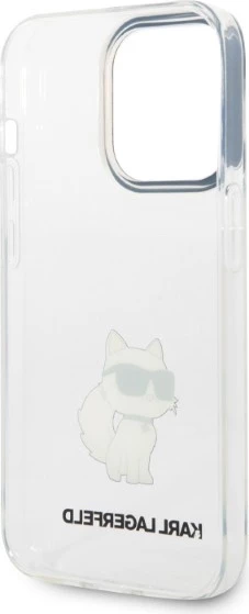 Mbështjellës Karl Lagerfeld Choupette për iPhone 14 Pro, Transparent