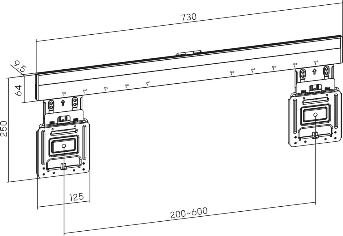 Mbajtës muri ultra i hollë Maclean MC-481 për TV 37-80", deri 75kg, i zi