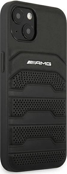 Mbështjellës Mercedes AMG AMHCP13SGSEBK për iPhone 13 mini, hardcase, lëkurë, i zi