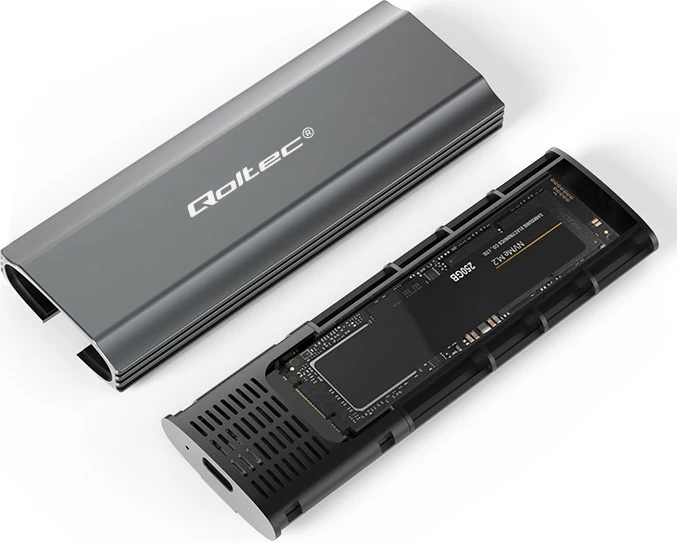 Kasë Qoltec NV2271 për SSD M.2, NVMe/SATA, USB-C, 2TB, Gri