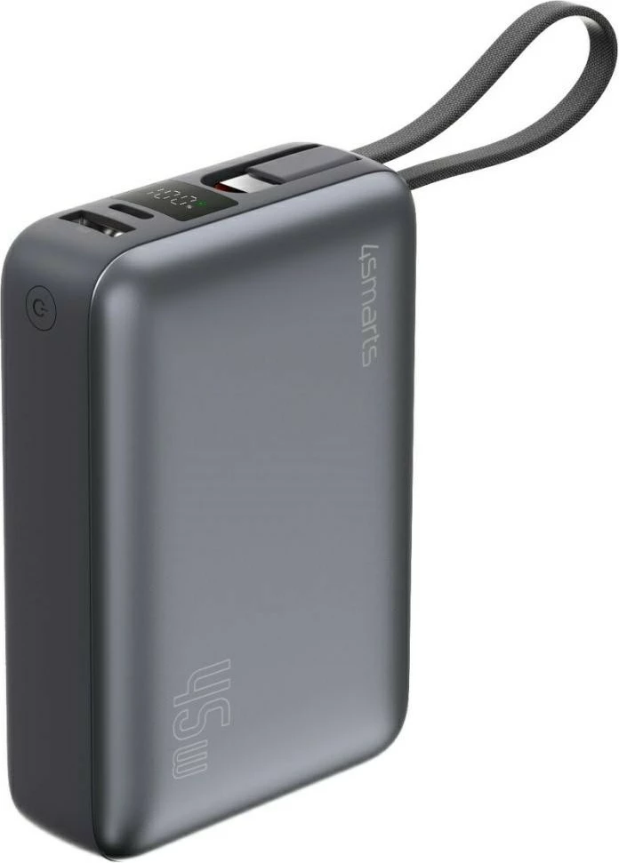 Bateri e jashtme 4smarts Enterprise Compact (KAT07396) 20000mAh 45W, 2x USB-C + USB-A, kabllo USB-C e integrume, display LCD, gri