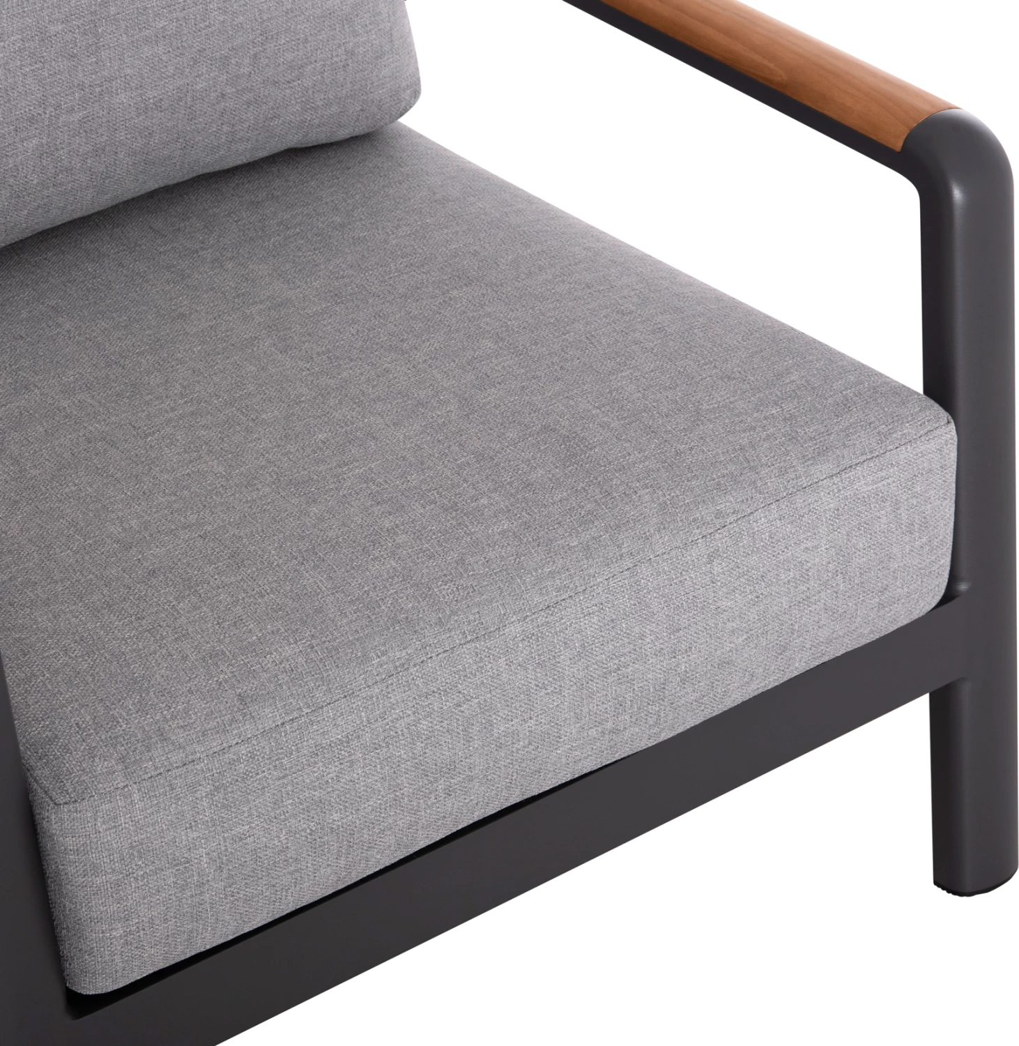 Set salloni për jashtë 4 pjesë ELARA FH6195.01 alumini ngjyrë gri e errët-gri olefin-dru teak