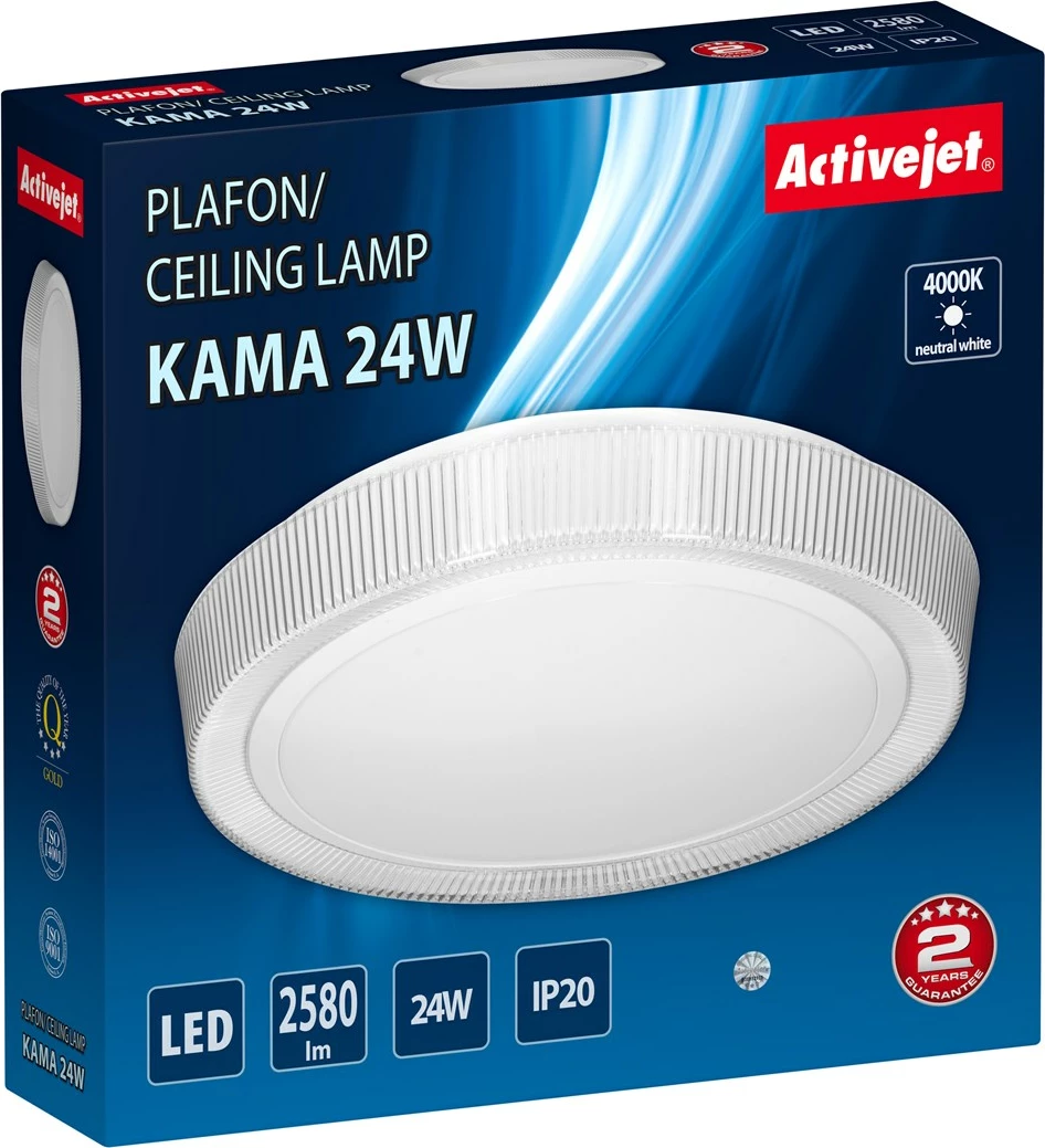 Plafon LED Activejet AJE-KAMA 24W, Bardhë