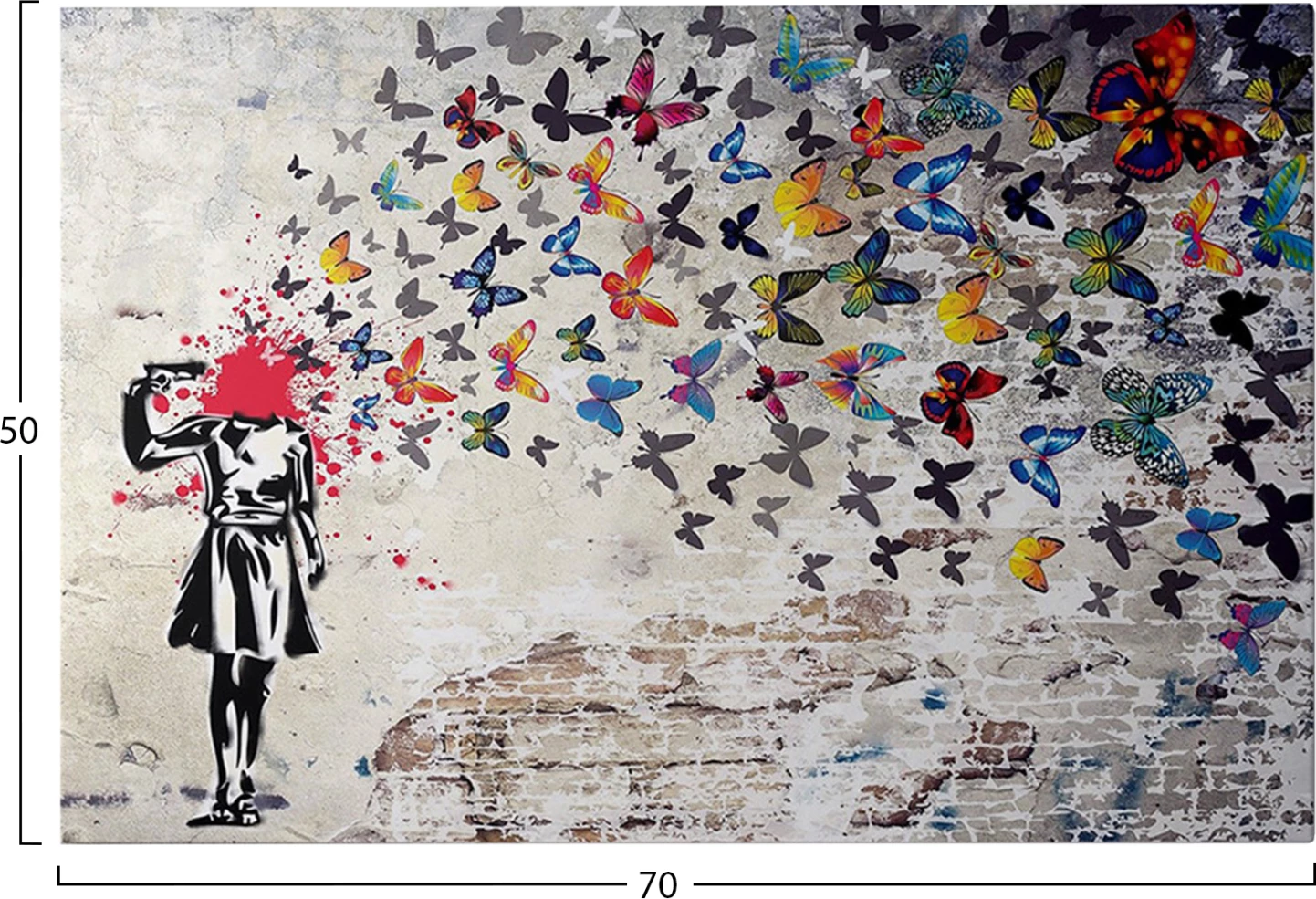 Pikturë muri GOBI, kanavacë e printuar, shumëngjyrëshe, 70x3x50cm