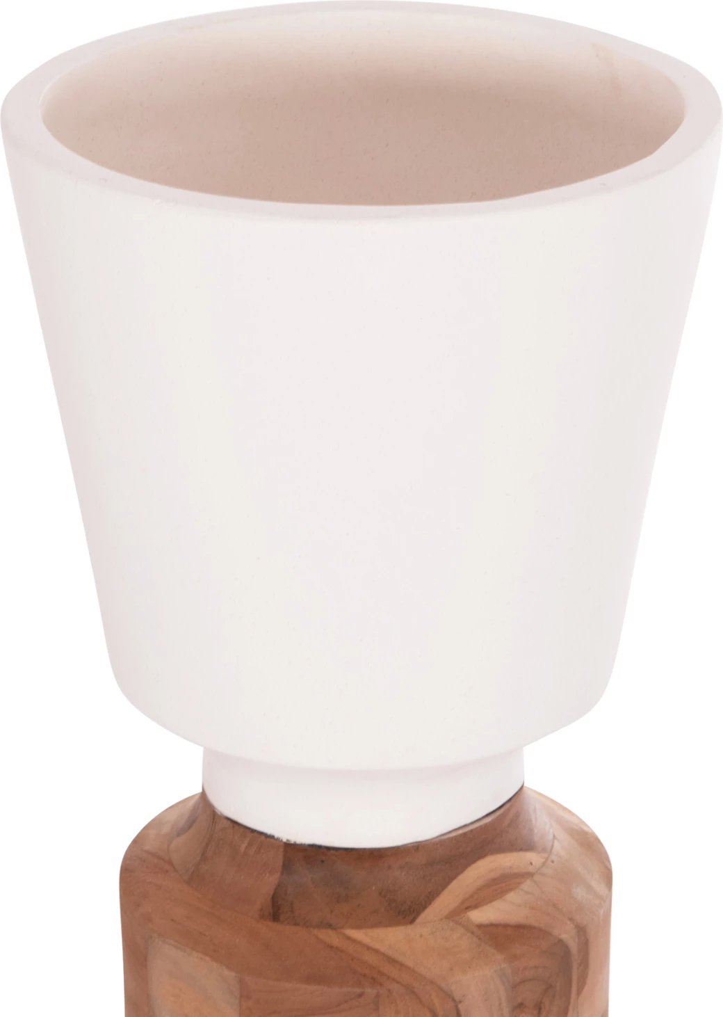 Vazo dekorative për dysheme NEBULA, fibër-cement, dru tik, e bardhë, Φ60x115cm