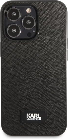 Mbështjellës Karl Lagerfeld KLHCP13LSFMP2K për iPhone 13/13 Pro, 6.1", Saffiano Plaque, i zi