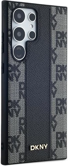 Mbështjellës DKNY Leather Checkered Mono Pattern MagSafe për Samsung Galaxy S24 Ultra, i zi