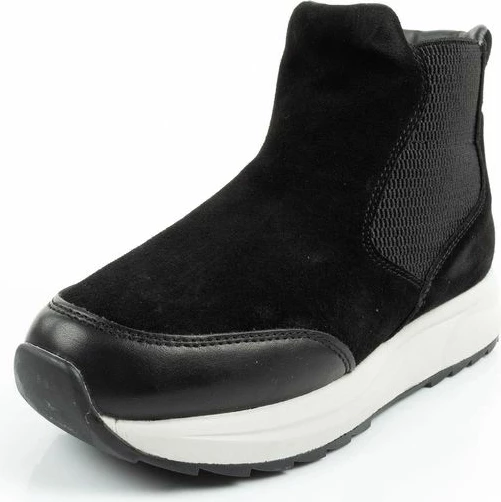 Çizme të shkurta lëkure për femra Scholl, të zeza