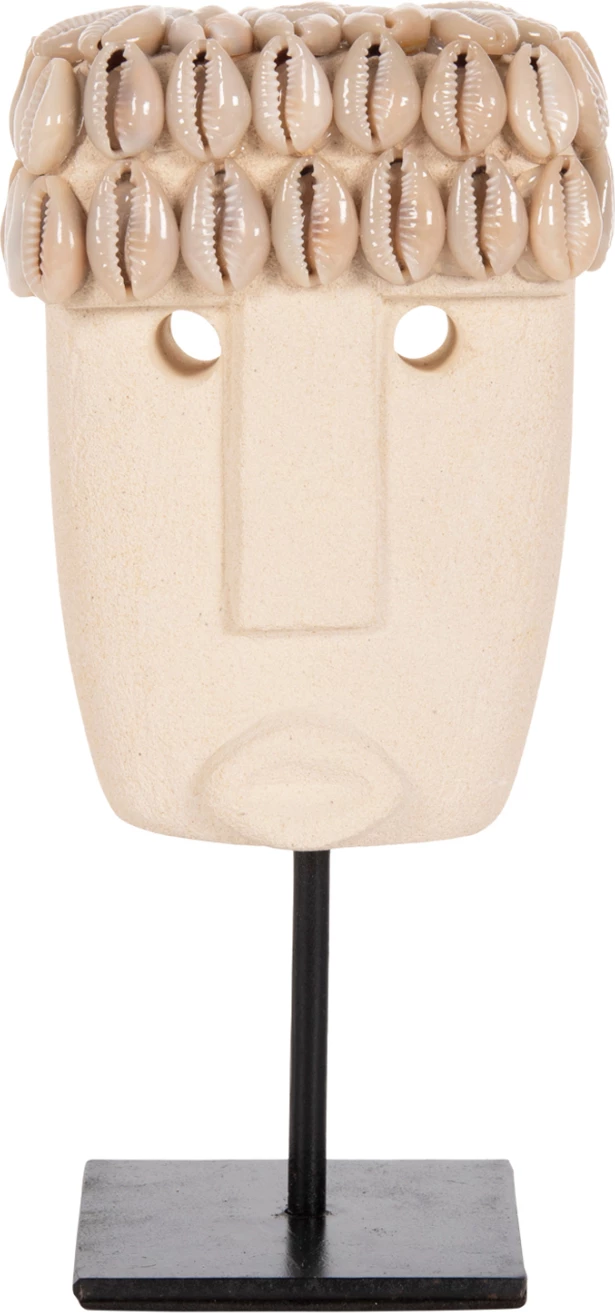 Dekor tavoline fytyrë, gur Paras, në qëndrim metalik të zi, FH4313, 9x6x19 cm.