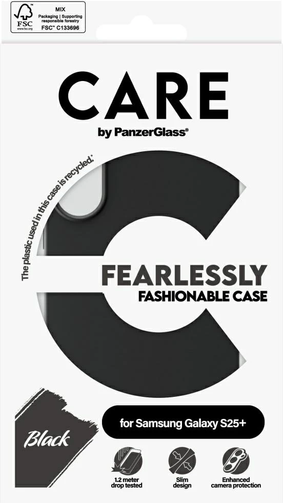 Mbështjellës PanzerGlass CARE për Samsung Galaxy S25+, i zi