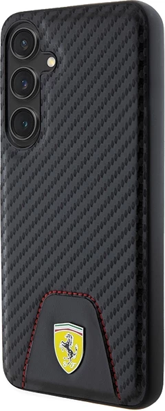 Mbështjellës Ferrari Carbon Stitched Bottom për Samsung Galaxy S24+, i zi