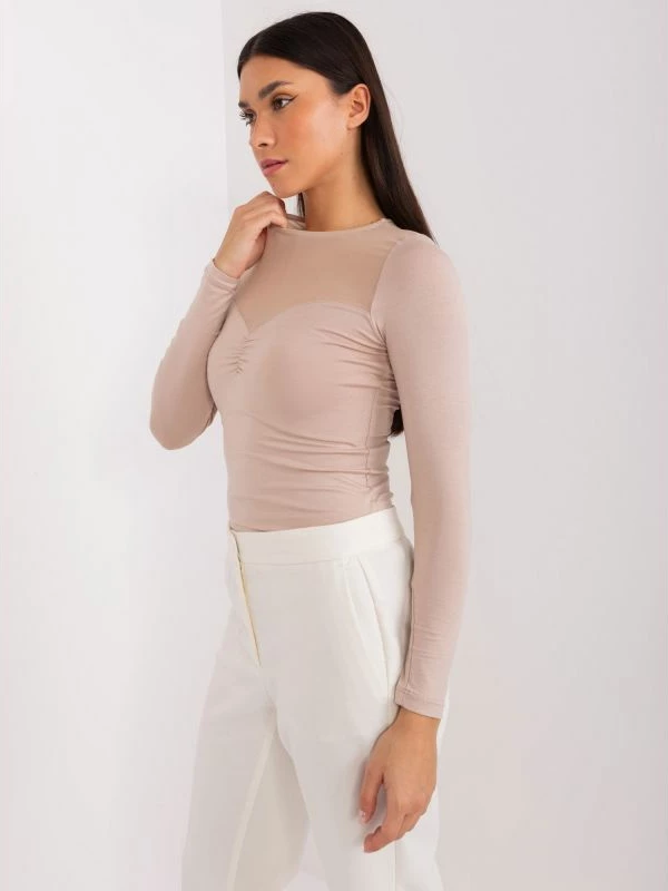 Bluzë rrjete BASIC FEEL GOOD, bezhë