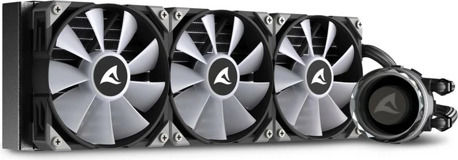 Ftohës uji all-in-one Sharkoon S90 RGB, 3x12cm, për procesor, RGB, i zi
