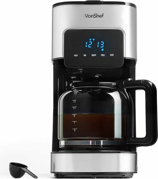 Makinë kafeje filter VONSHEF 2000096, 1.5L, 900W, deri 12 filxhanë, me pjatë ngrohëse, inox/argjendtë