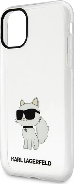 Mbështjellës Karl Lagerfeld Ikonik Choupette për iPhone 11/XR, transparent