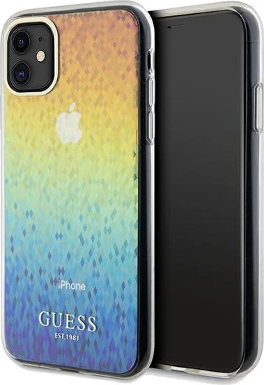 Mbështjellës Guess IML Faceted Mirror Disco Iridescent për iPhone 11/XR, Multicolor