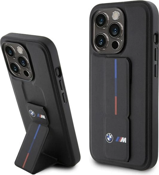 Mbështjellës BMW Grip Hot Stamp për iPhone 15 Pro, i zi