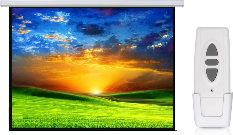 Ekran projekcioni elektrik Maclean MC-561, 135", 16:9, me pilot, për mur