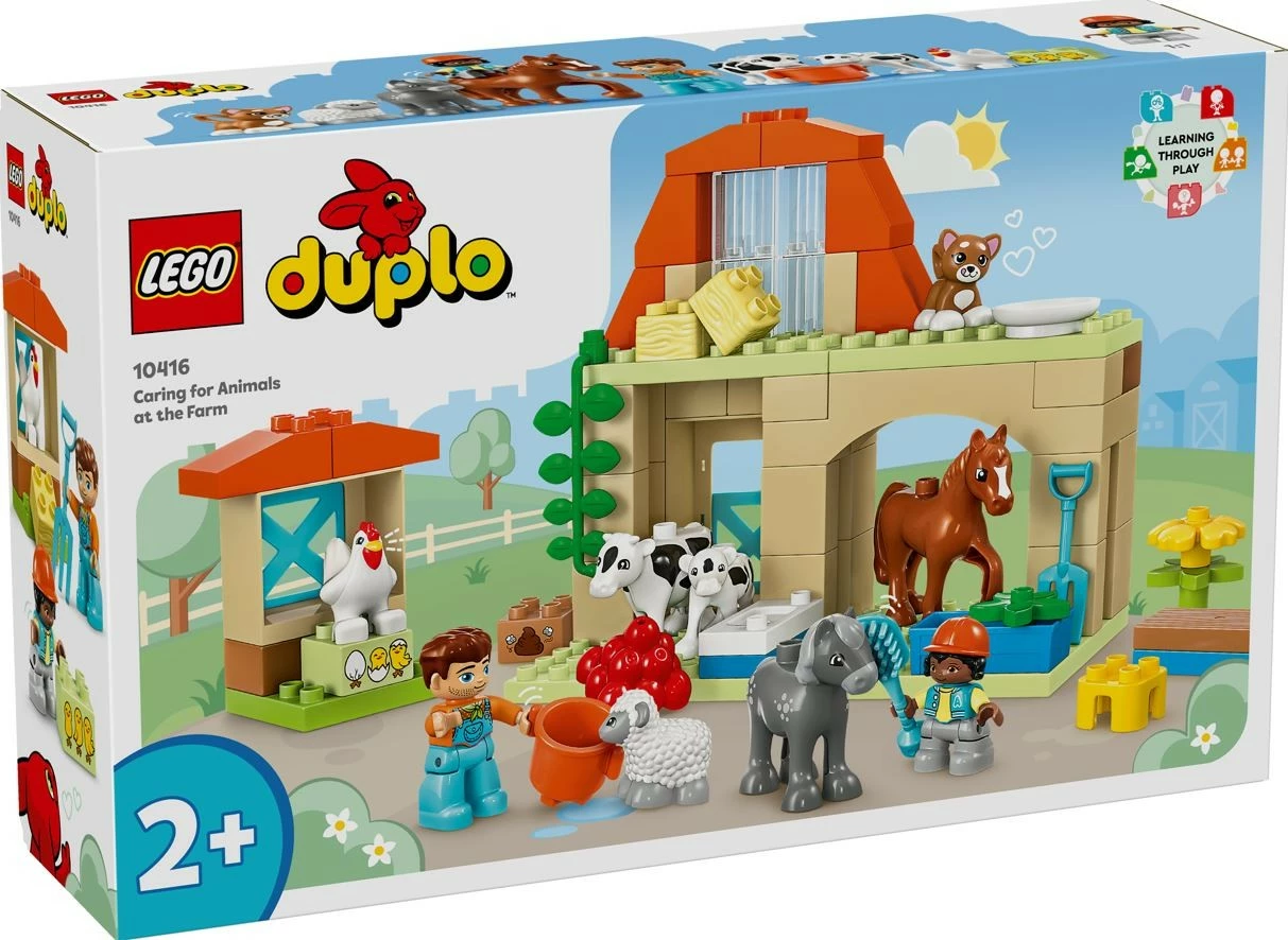 Set lodrash LEGO DUPLO 10416 Farm Animal Care, 74 pjesë, plastikë, për fëmijë, shumëngjyrëshe