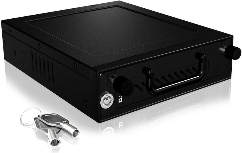 Kasë IcyBox IB-148SSK-B për hard disqe 2.5"/3.5", metal, e zezë