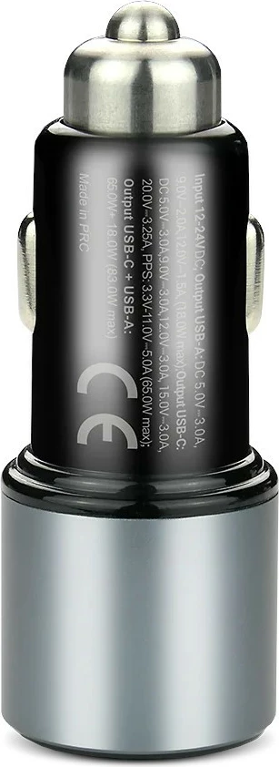 Karikues makine, everActive CC-60Q, 83W USB-C PD 65W + USB QC3.0 18W, 1x USB + 1x USB-C, e zezë