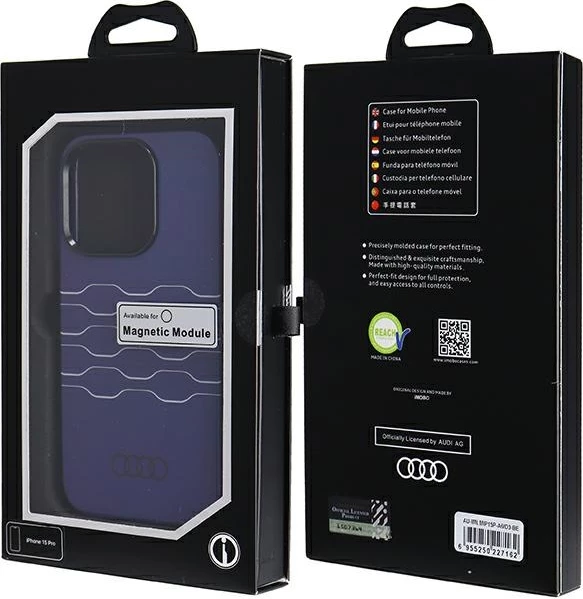 Mbështjellës Audi IML MagSafe për iPhone 15 Pro, Blu