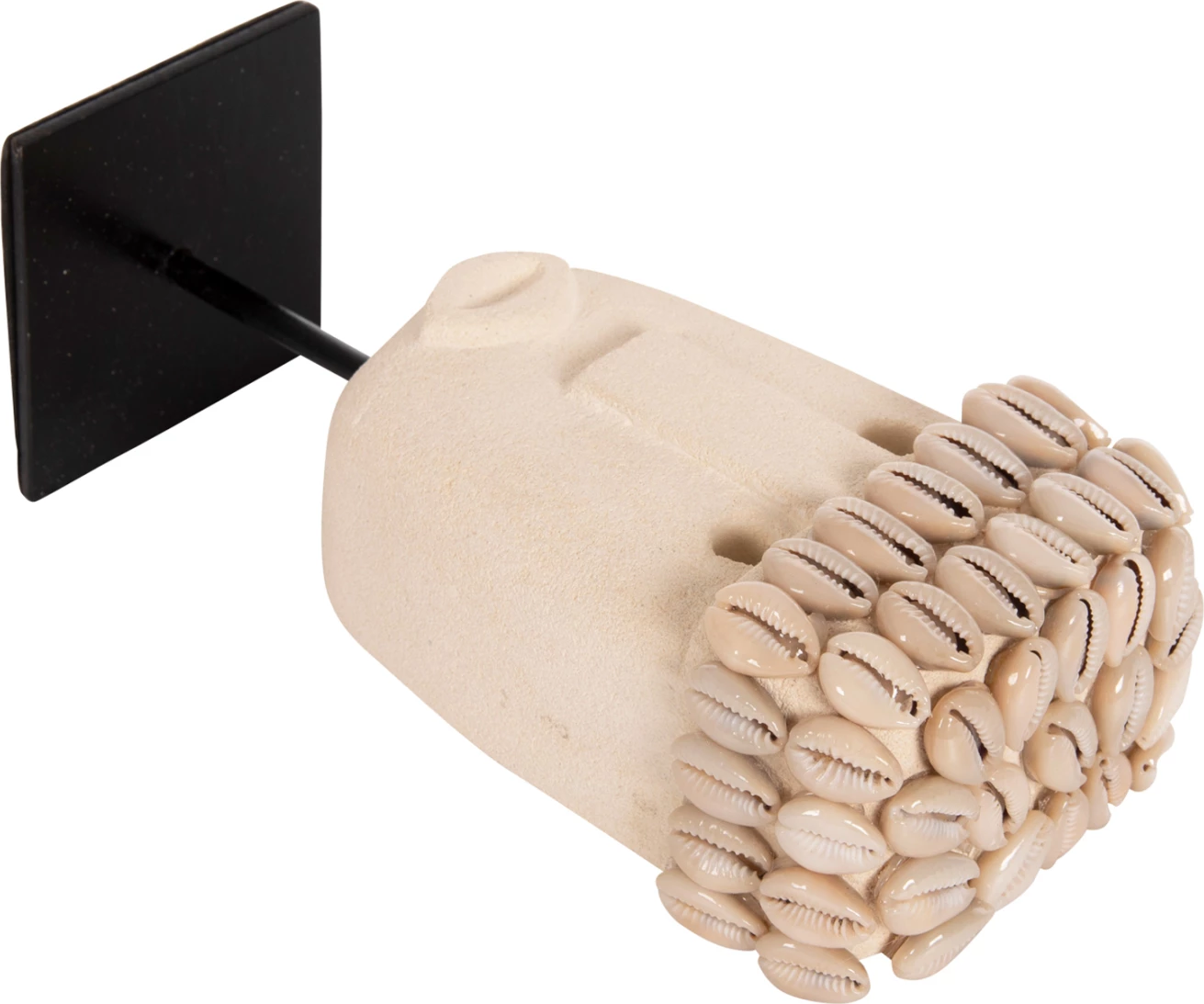 Dekor tavoline fytyrë, gur Paras, në qëndrim metalik të zi, FH4313, 9x6x19 cm.