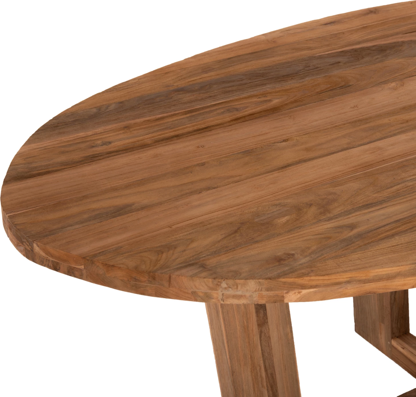 Tavolinë ngrënieje ovale CARIB, dru TEAK i ricikluar, ngjyrë natyrale, 250x110x78 cm