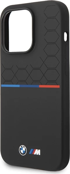 Mbështjellës BMW Silicone Pattern për iPhone 15 Pro Max, i zi