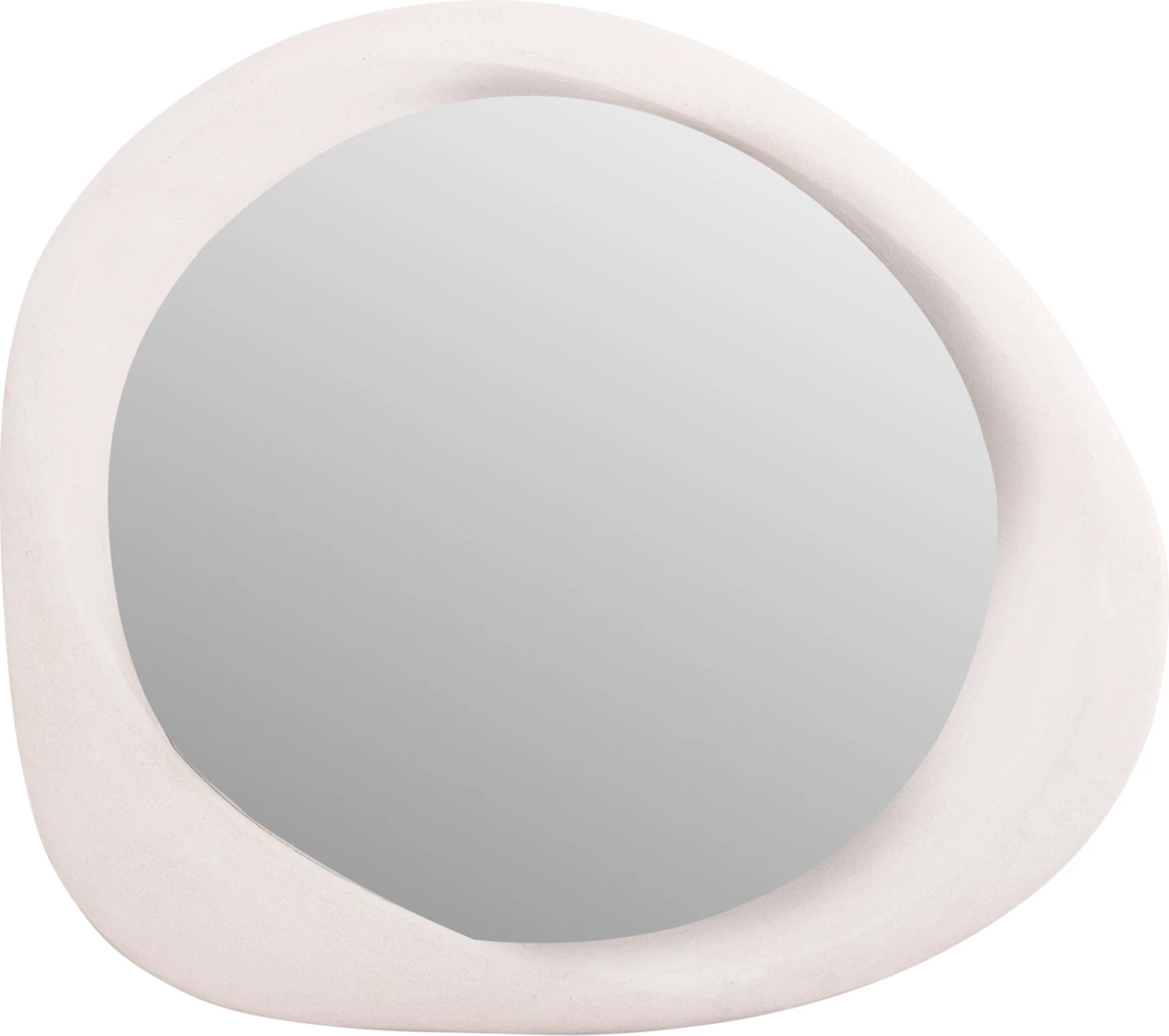 Pasqyrë muri ovale, seri Santorini, FH4511, MDF, ngjyrë e bardhë e zbehtë, 82x3.5x74 cm.