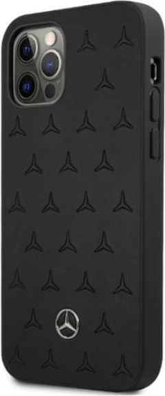 Mbështjellës Mercedes MEHCP12LPSQBK për iPhone 12 Pro Max 6.7", lëkurë, i zi