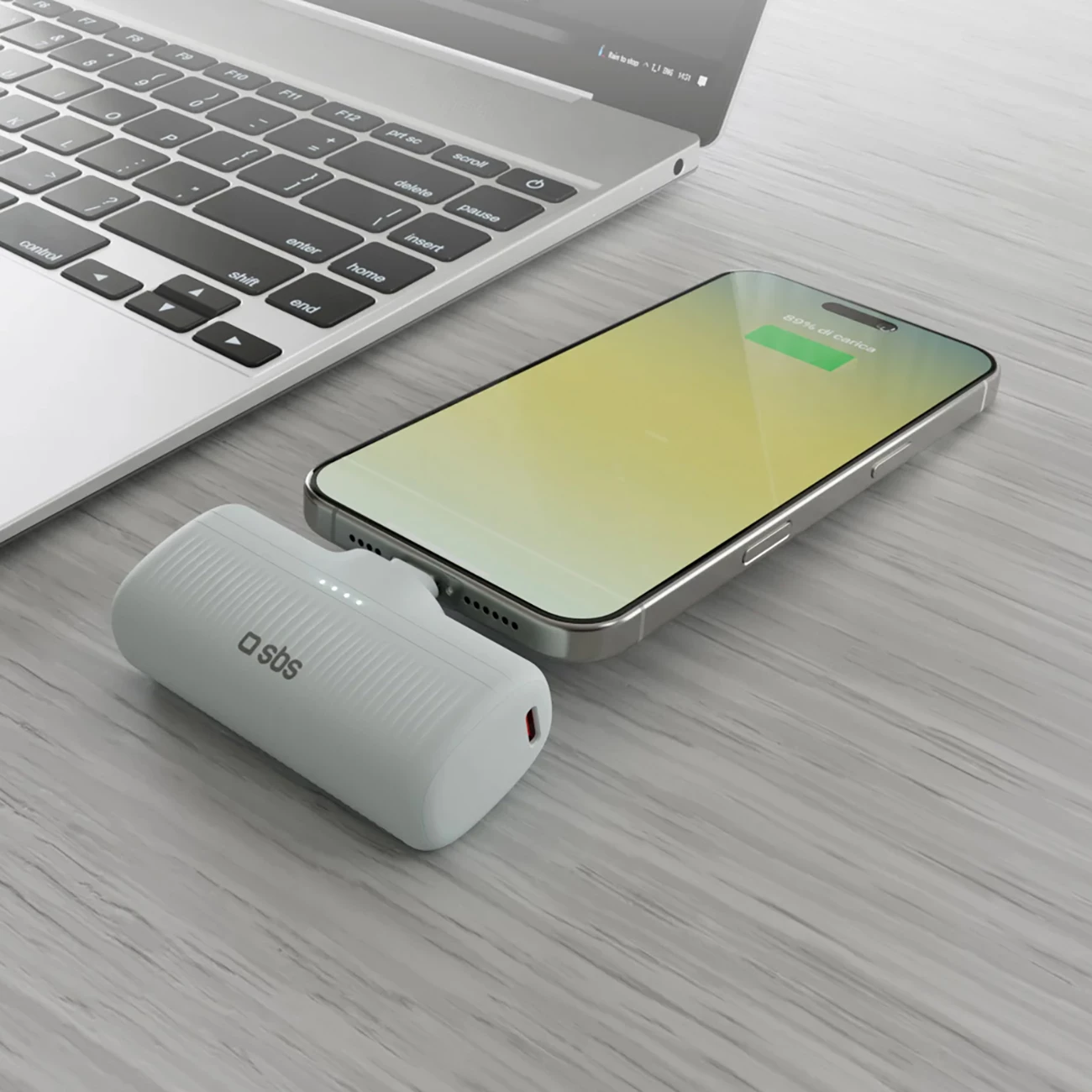 Powerbank SBS EcoPower 5000 mAh, USB-C, 10W, Gri