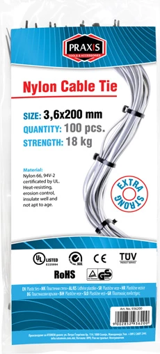 Lidhëse Plastike 3.6x200 936200 100/set