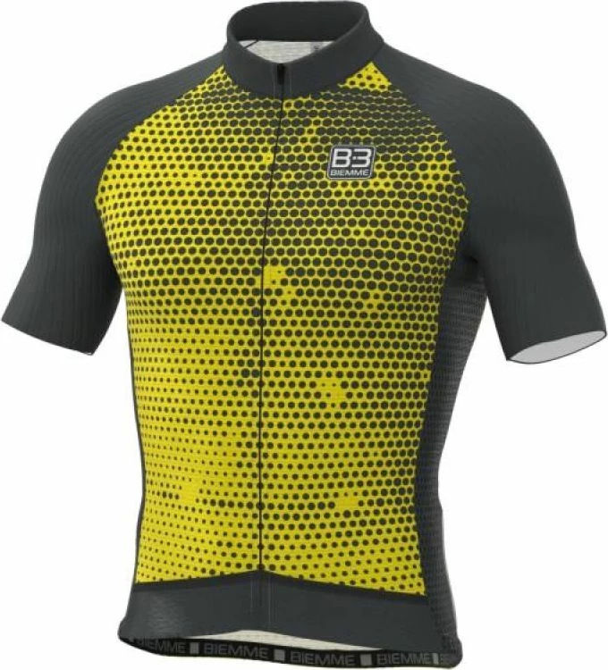 Fanellë çiklizmi Biemme për meshkuj, zi dhe verdhë