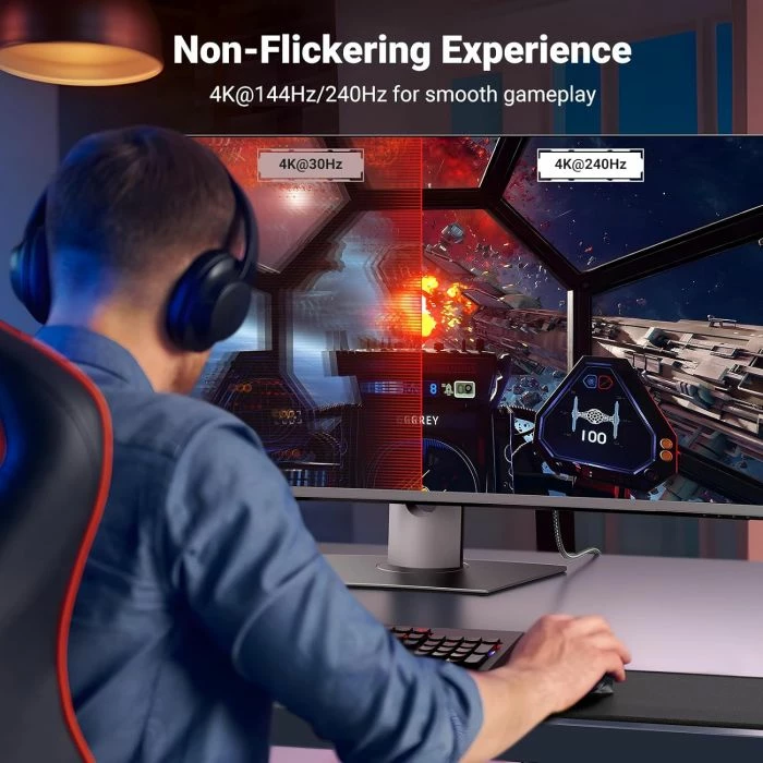 kabl USB-C në DisplayPort UGREEN 25839, DP 1.4, 8K@60Hz / 4K@240Hz, 3 m, gri