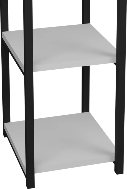 Raft dyshemeje Harvey metal i zi dhe melaminë e bardhë 33x28x100cm